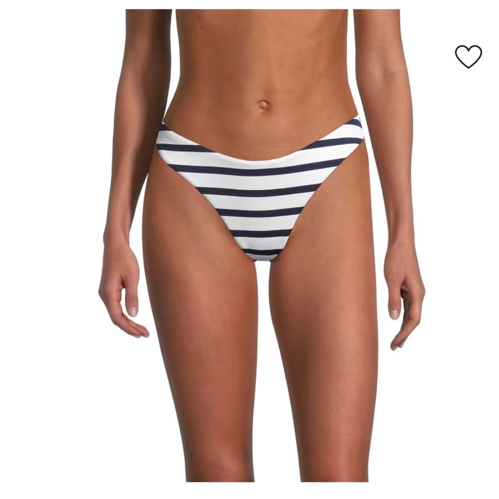 Milly Cabana Margot‎ Striped Bikini Bottom Navy White Navy/White 27BY26 New